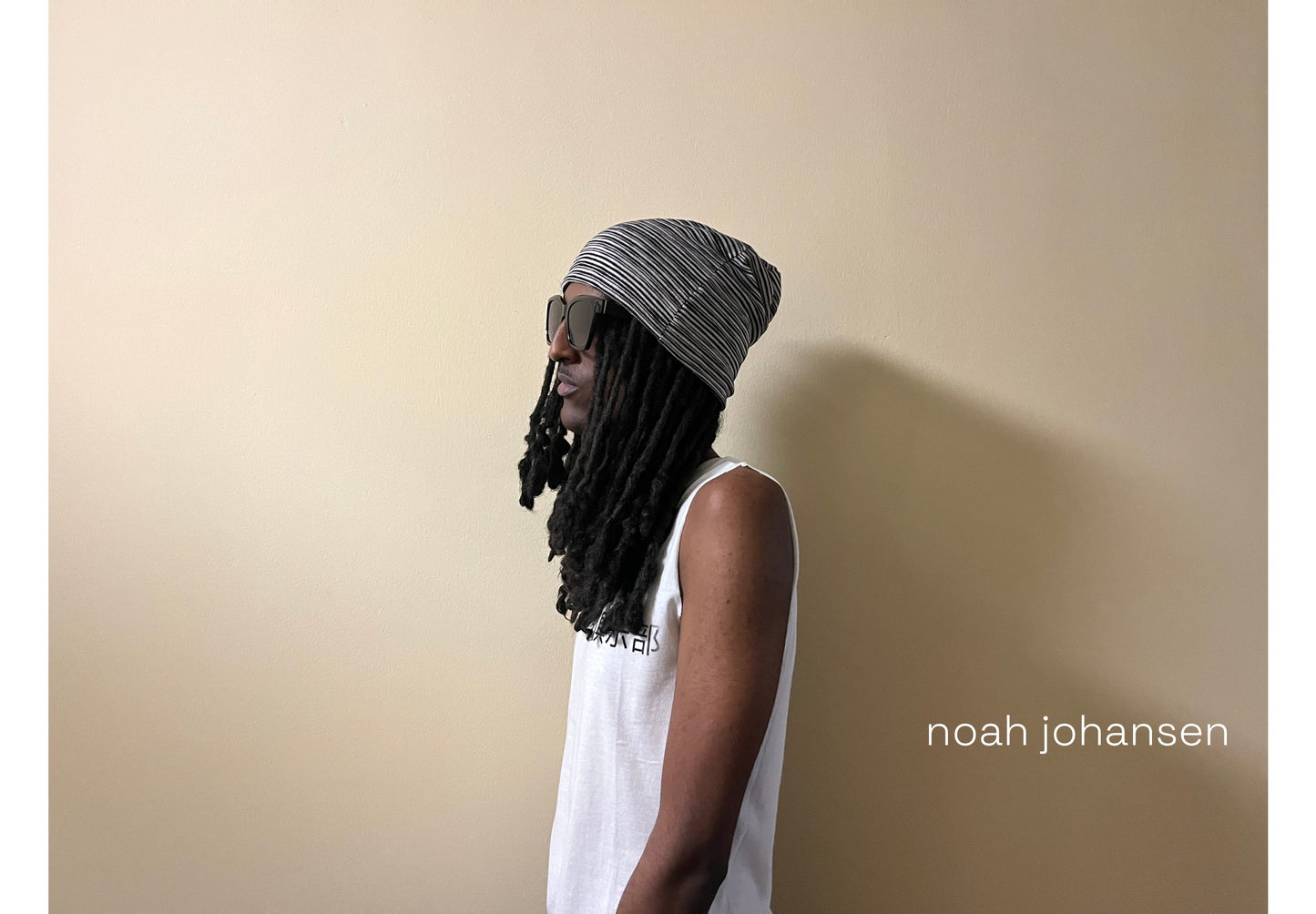 Slouch beanie in stripes